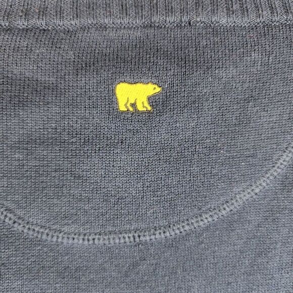 Jack Nicklaus Long Sleeve Vneck Sweater Mens Size L Navy Blue Golden Bear - Picture 3 of 6